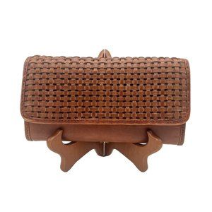 Patricia Nash Terresa Wallet Brown Rust Woven Leather Classic Preppy